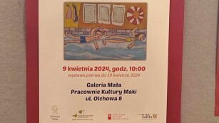 plakat wystawy Aktywny przedszkolak dzieci pływają